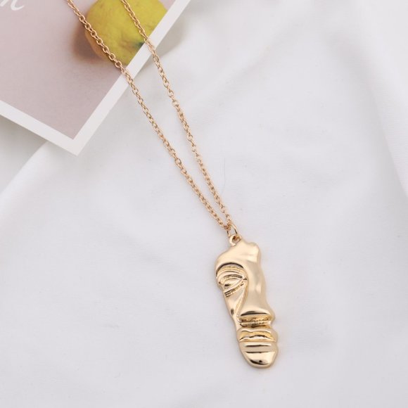 Opera Art Half Face Long Necklace Pendant - Picture 3 of 9